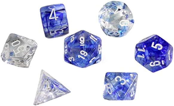 Chessex: Nebula Dark Blue/White Polyhedral 7 Dados - Image 2