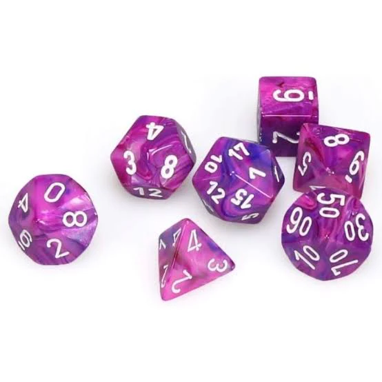 Chessex: Violet/White Polyhedral 7 Dados